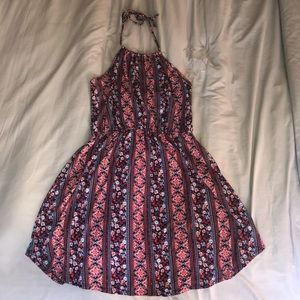 Multi-colored halter top dress